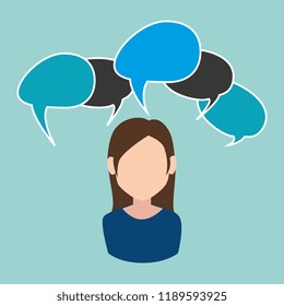 woman with speech bubble