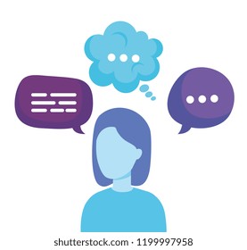 woman with speech bubble