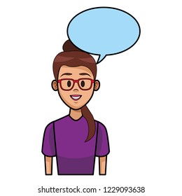 Woman with speech bubble