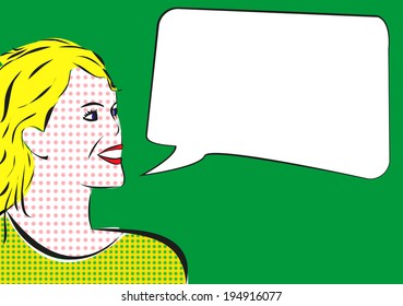 woman with speech bubble