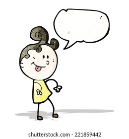 mujer con burbuja de habla