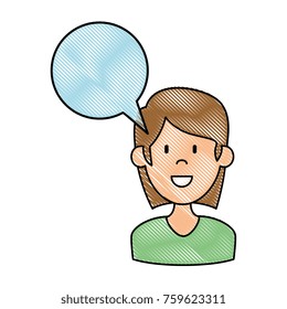 woman with speech bubble