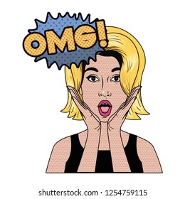 woman with speech bubble about comic