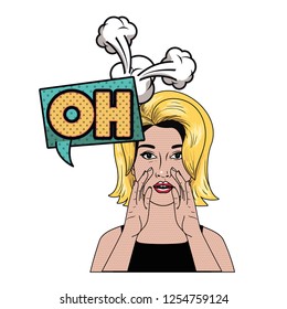 woman with speech bubble about comic