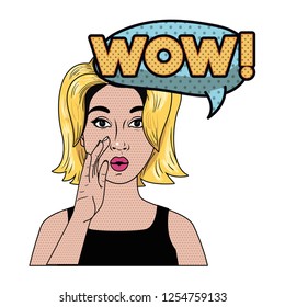 woman with speech bubble about comic