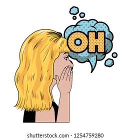 woman with speech bubble about comic