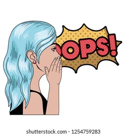 woman with speech bubble about comic
