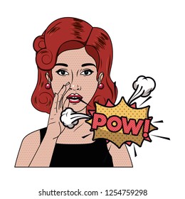 woman with speech bubble about comic