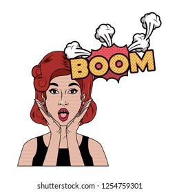 woman with speech bubble about comic