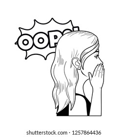 woman with speech bubble about comic