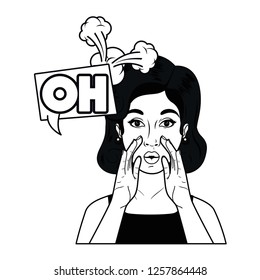 woman with speech bubble about comic