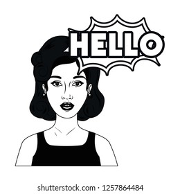 woman with speech bubble about comic