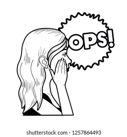 woman with speech bubble about comic