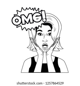 woman with speech bubble about comic