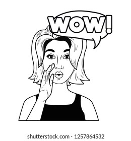 woman with speech bubble about comic