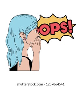 woman with speech bubble about comic