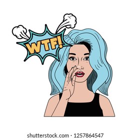 woman with speech bubble about comic