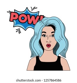 woman with speech bubble about comic