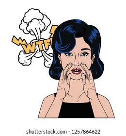 woman with speech bubble about comic