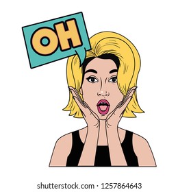 woman with speech bubble about comic