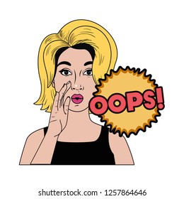 woman with speech bubble about comic