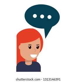 woman with speech bubble cartoon