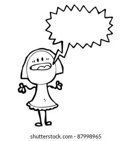 Frau mit Sprechblase-Cartoon