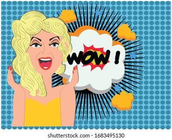 Woman with speech bubble concept. Creative idea design. Flat vector illustration for template, brochure or presentation.