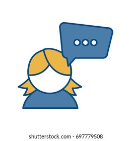 woman with speech bubble icon