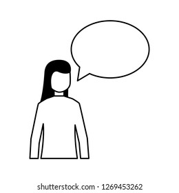 woman speech bubble talk white background