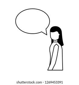 woman speech bubble talk white background