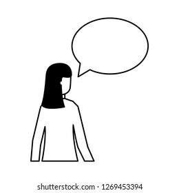 woman speech bubble talk white background