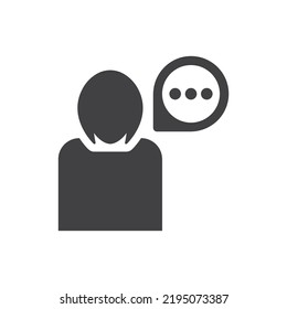 Woman Speech Icon - sign symbol