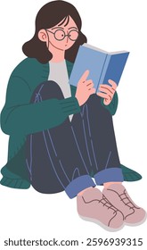 A woman spending time reading a book
