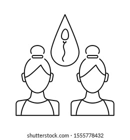 Woman sperm family icon. Simple line, outline vector of artificial insemination icons for ui and ux, website or mobile application