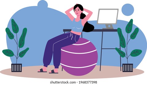 A woman sport activity indoor
