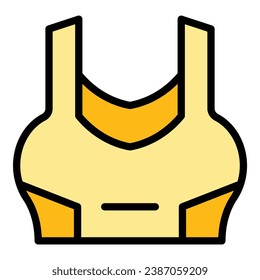 Woman sport bra icon outline vector. Fashion gym. Plus suit color flat