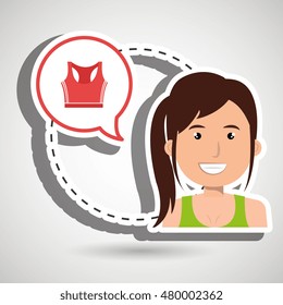 woman sport health icon