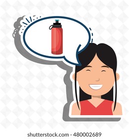 woman sport health icon