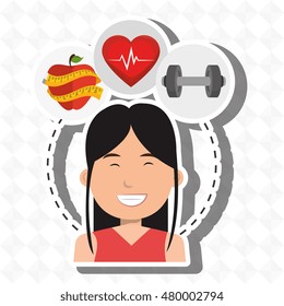woman sport health icon