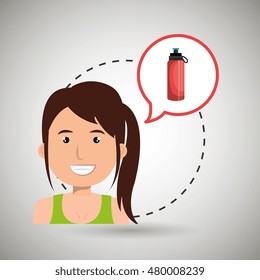 woman sport health icon