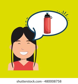 woman sport health icon