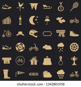 Woman sport icons set. Simple style of 36 woman sport vector icons for web for any design