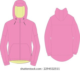 woman sport jacket wind breaker template with neon detail