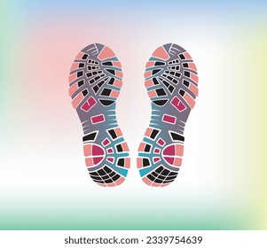 woman sport shoes print isolated