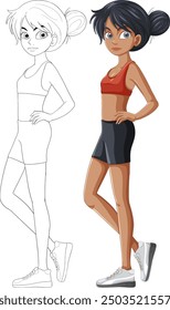 Woman in sports attire, ready for exercise