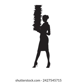 Woman with stack of documents