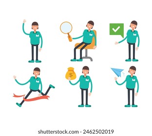 woman staff characters in various poses vector illustration