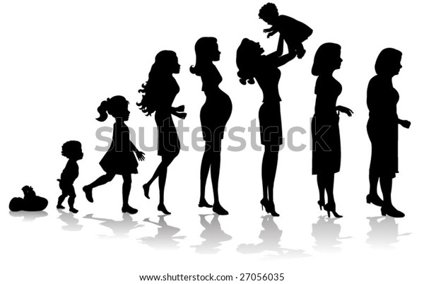 Woman Stages Development Silhouettes Stock Vector (Royalty Free) 27056035