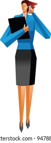 An woman standing
